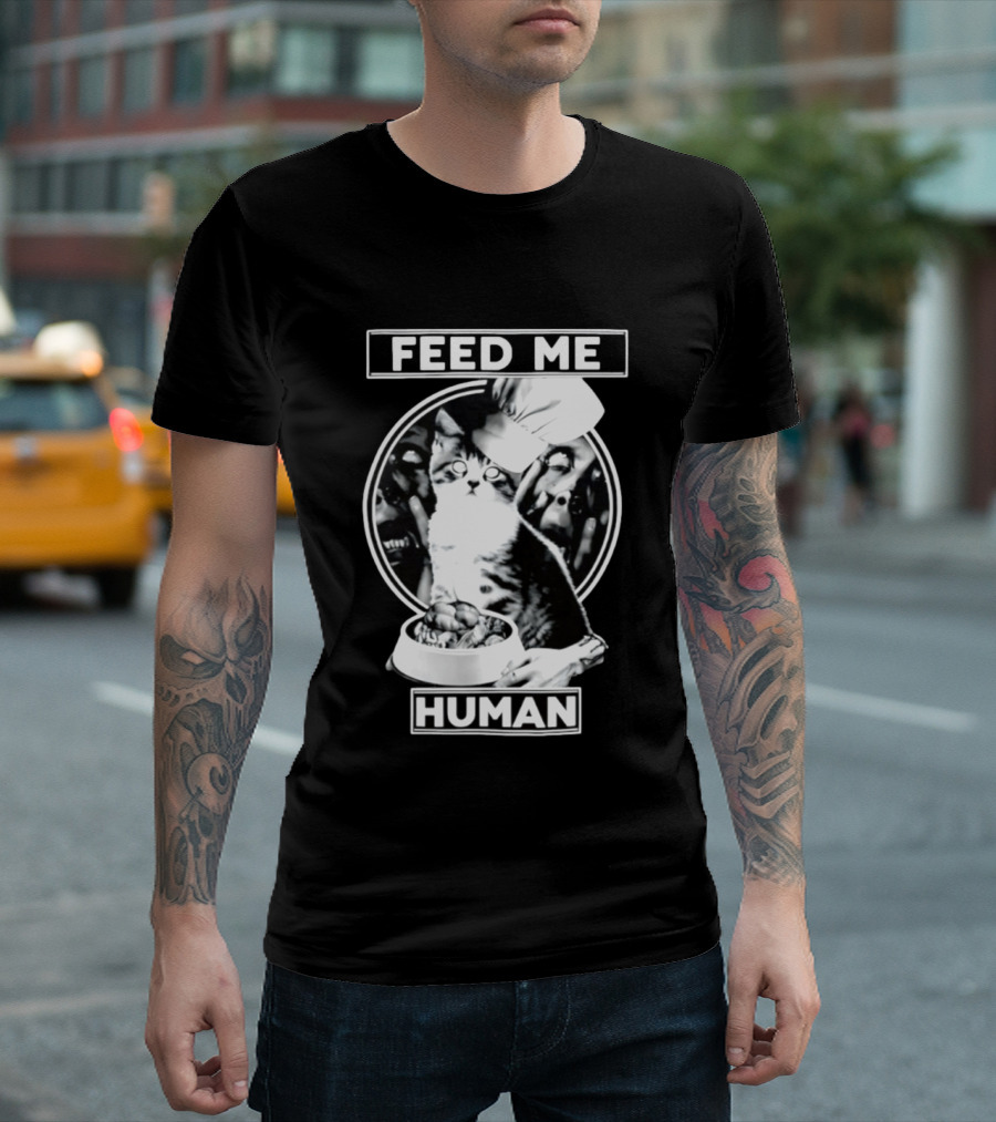 Feed Me Human Cat Chef Skarewear T-Shirt