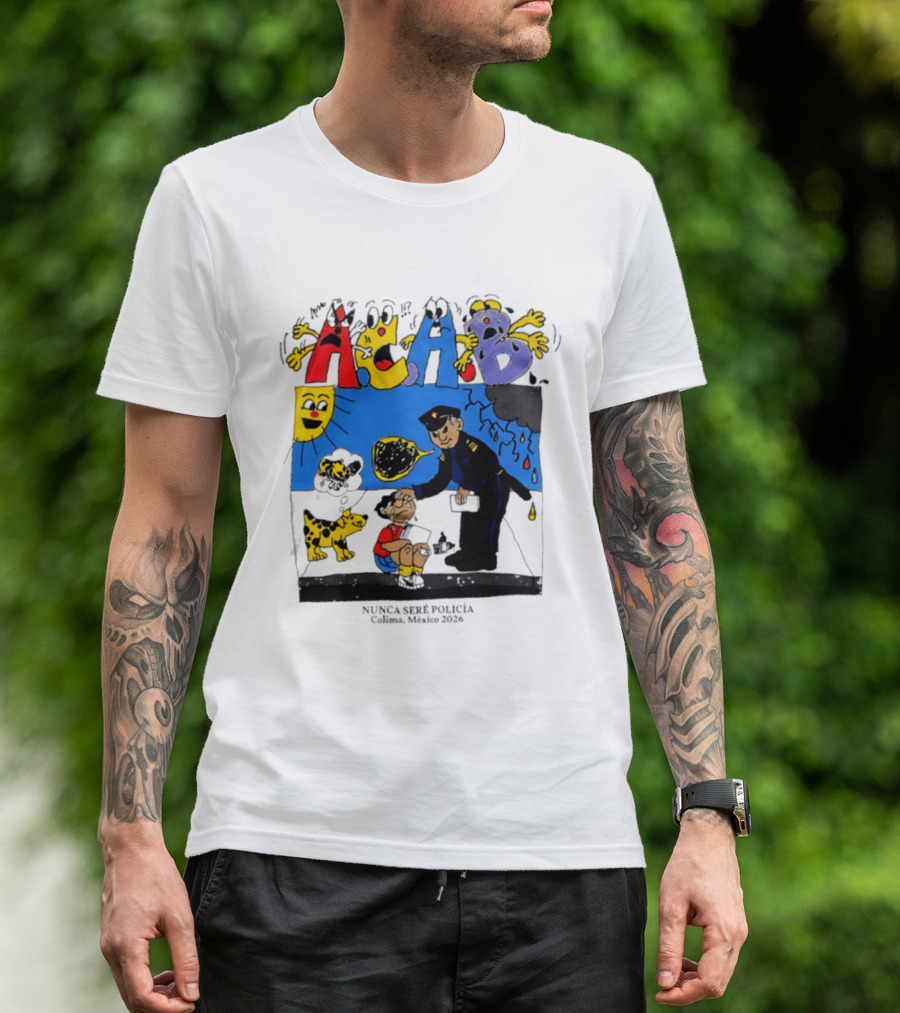 ACAB Nunca Seré Policía Colima México 2026 Sun Dog Police Officer And Storm Cloud Scene T-Shirt