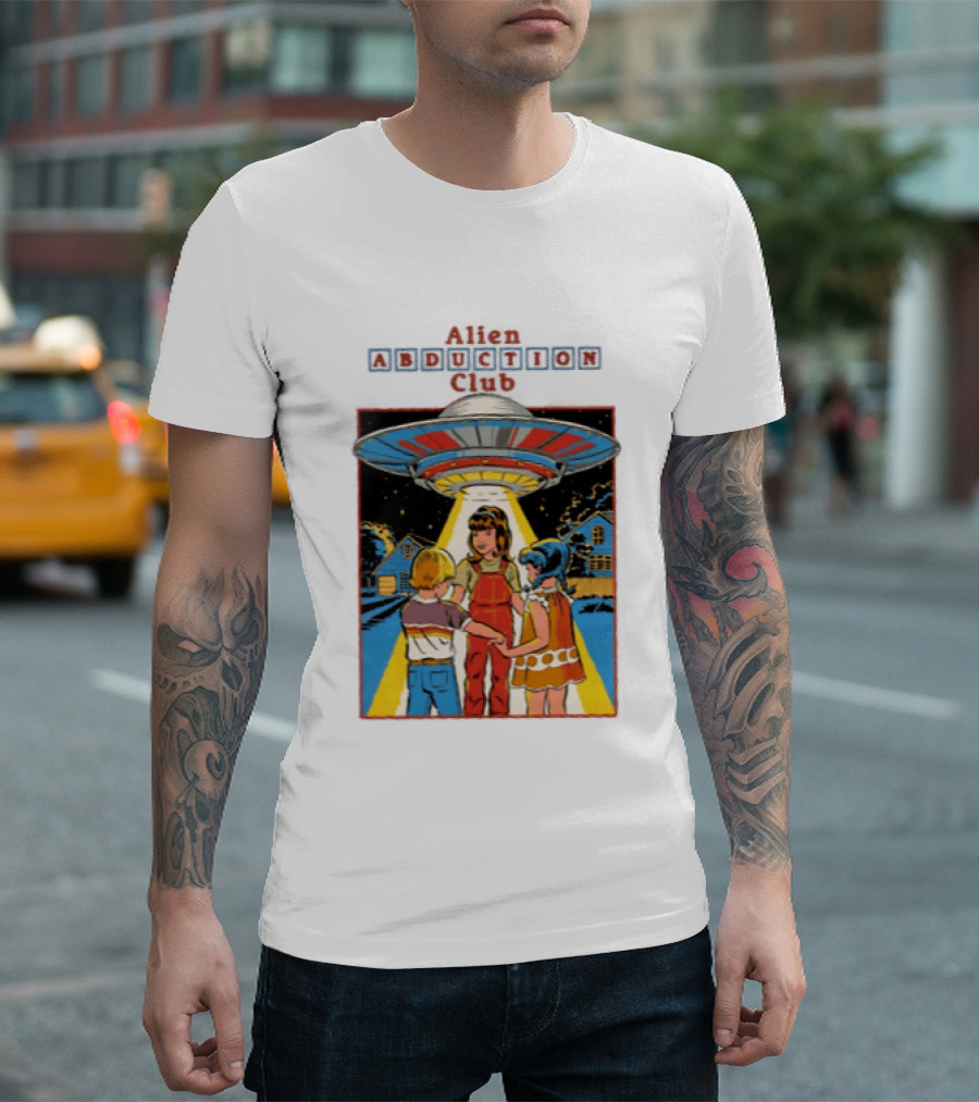 Alien Abduction Club UFO Extraterrestrial Beam On Children Scene T-Shirt