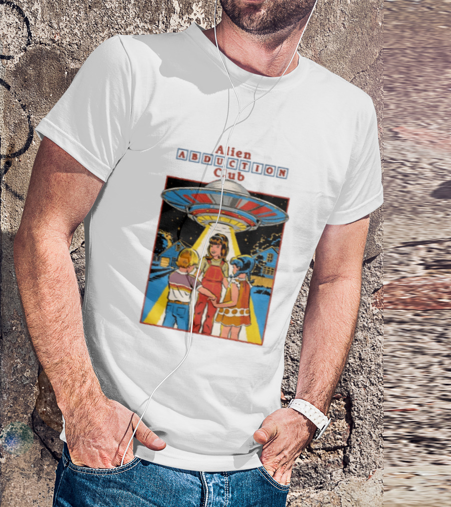 Alien Abduction Club UFO Extraterrestrial Beam On Children Scene T-Shirt