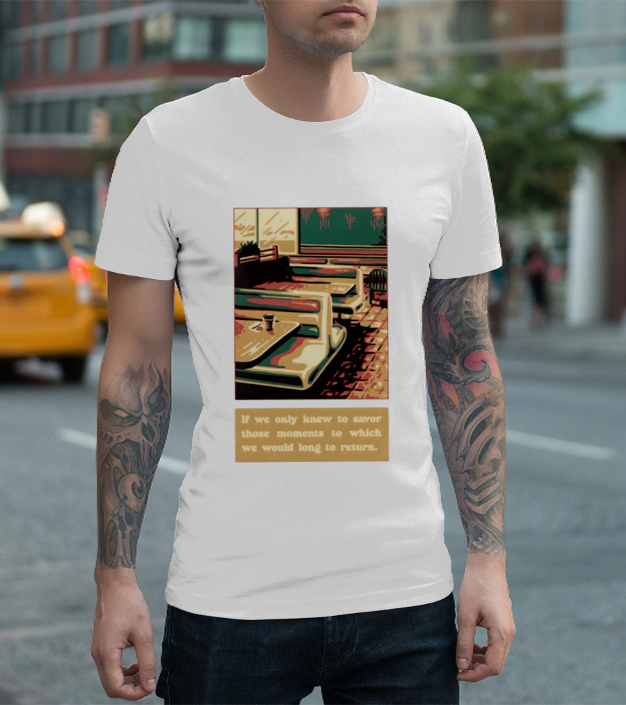 Savor Those Moments We Long To Return Retro Diner Booth Scene T-Shirt