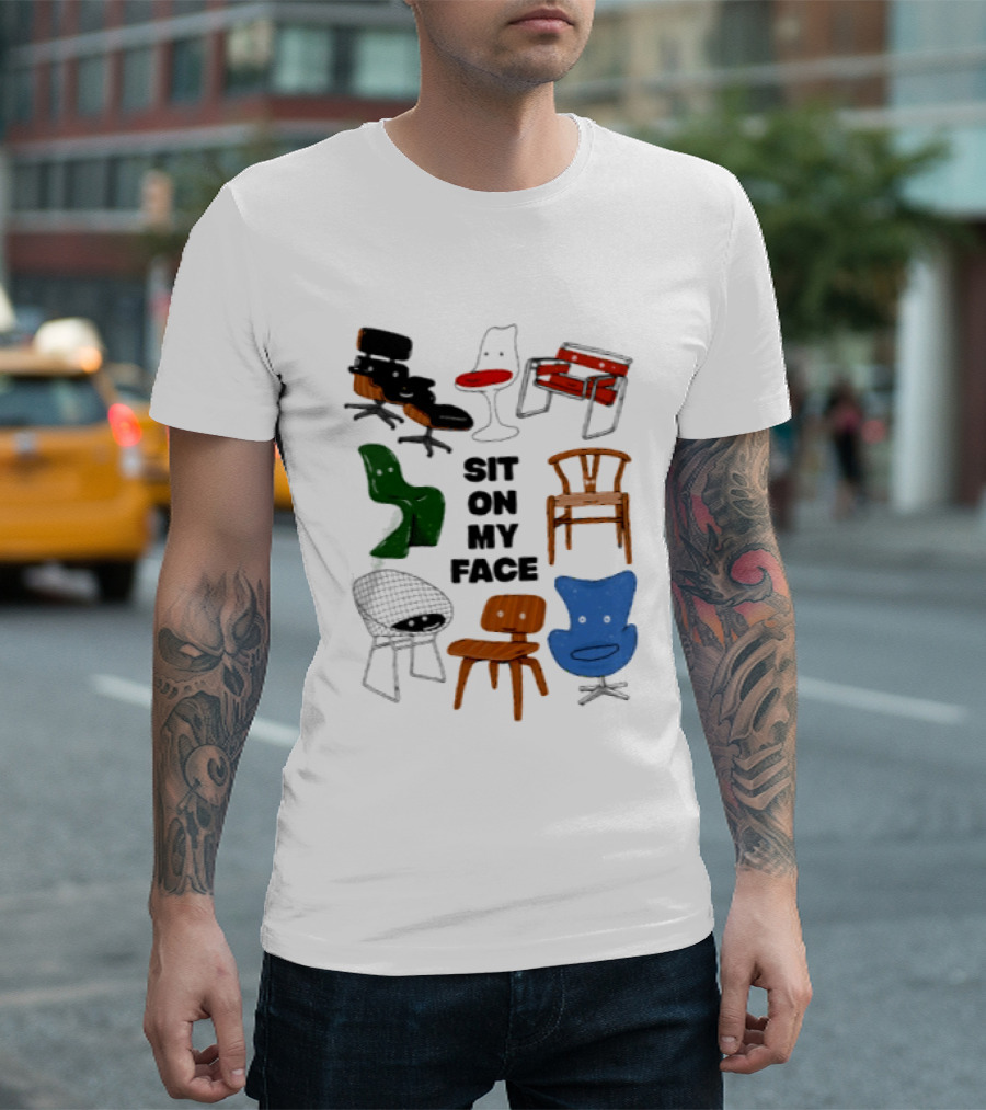 Sit On My Face Mid Century Modern Furniture Iconic Chair Collection T-Shirt