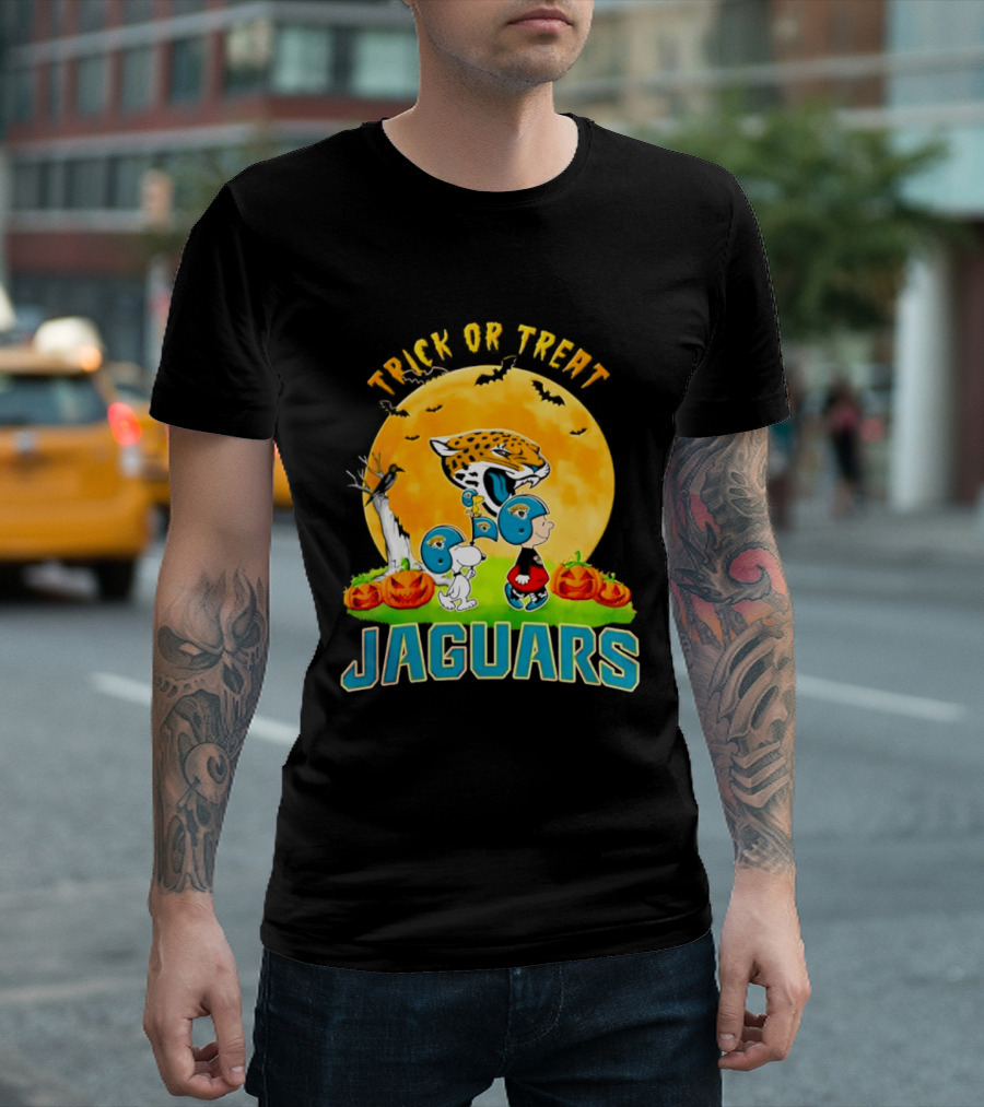 Trick Or Treat Jacksonville Jaguars Peanuts Halloween Abbey Road 2026 T-Shirt