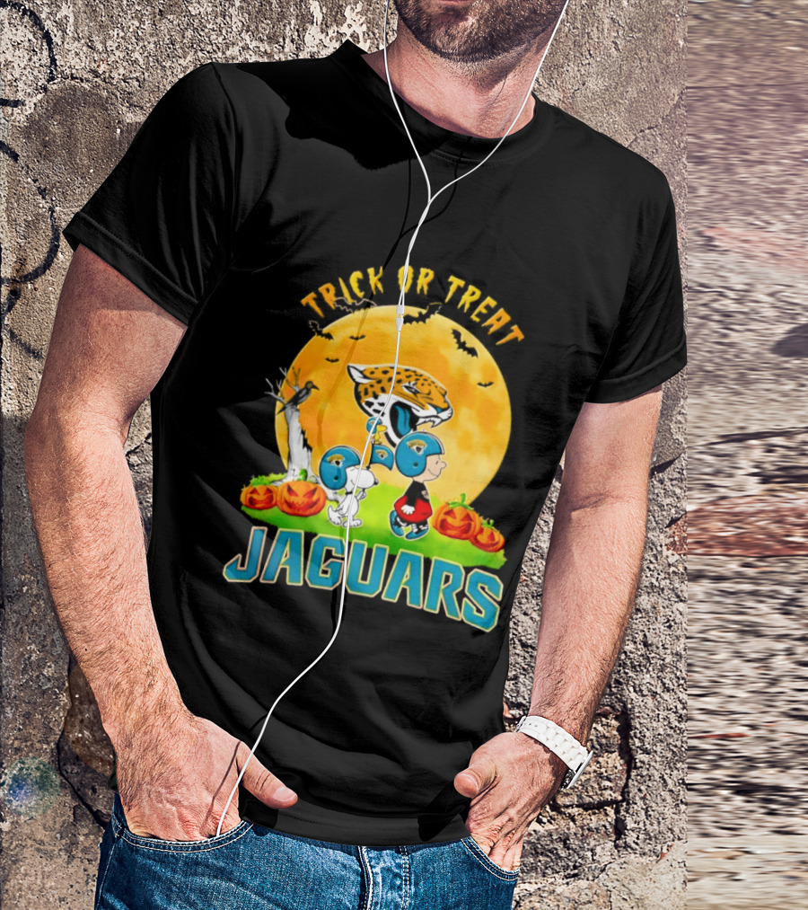 Trick Or Treat Jacksonville Jaguars Peanuts Halloween Abbey Road 2026 T-Shirt