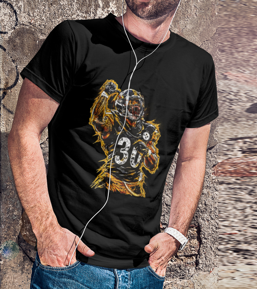 Pittsburgh Steelers Jaylen Warren 30 Scream NFL Football Player T-Shirt