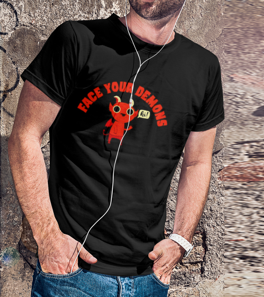 Face Your Demons Devil Cartoon T-Shirt
