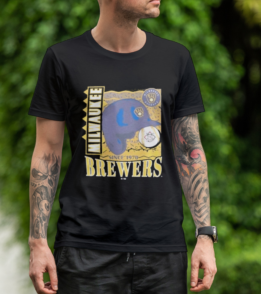 Milwaukee Brewers Since 1970 Helmet T-Shirt
