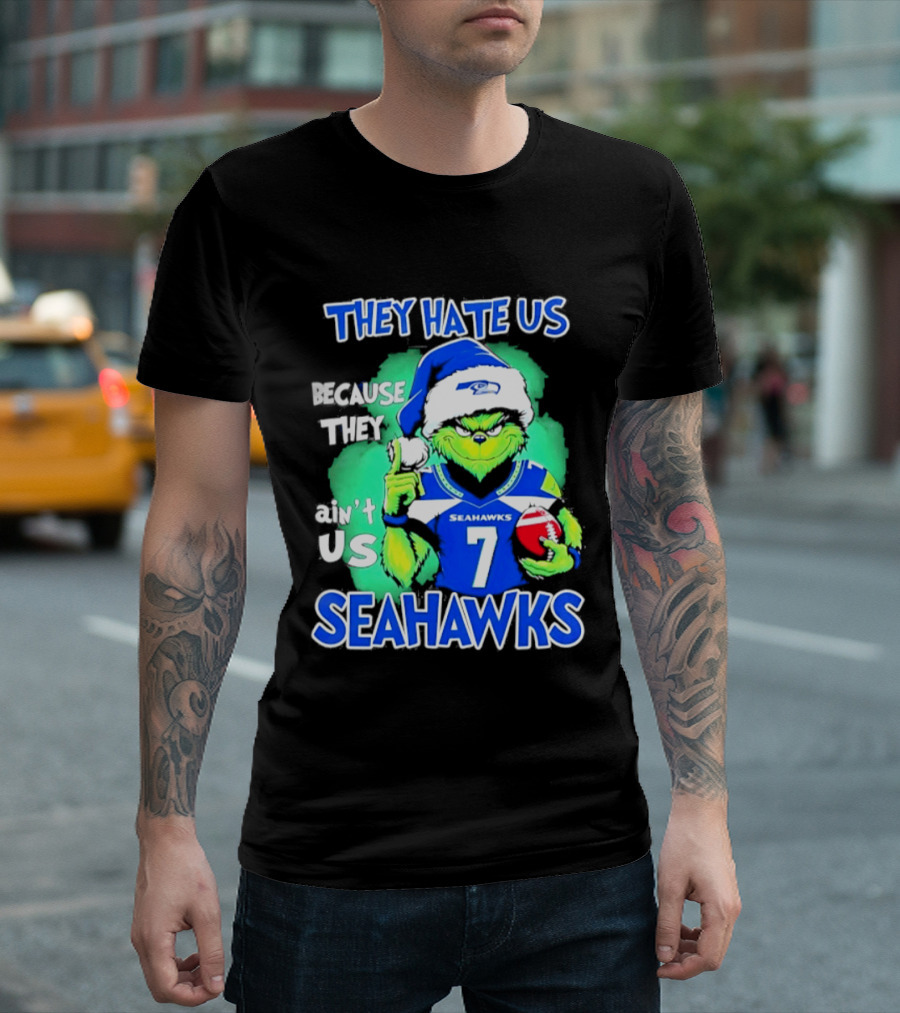 Grinch Seahawks 2026 Christmas They Hate Us Because They Ain't Us T-Shirt