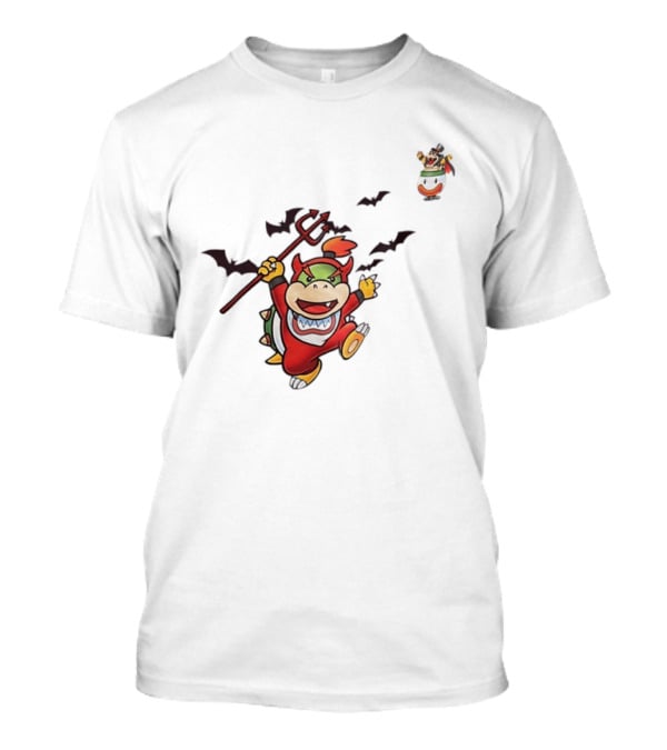 Bowser Jr Halloween Devil Costume Bats Bowser Clown Car T-Shirt