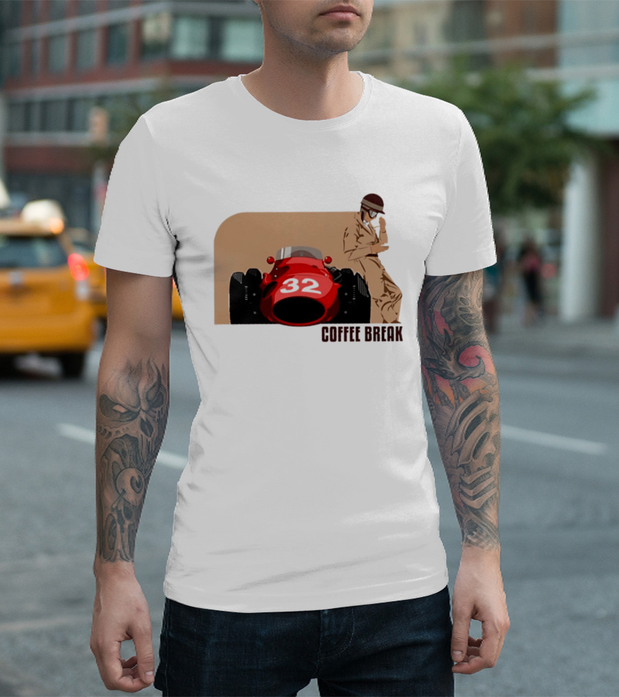 Coffee Break 32 Race Car Driver Vintage Racing T-Shirt
