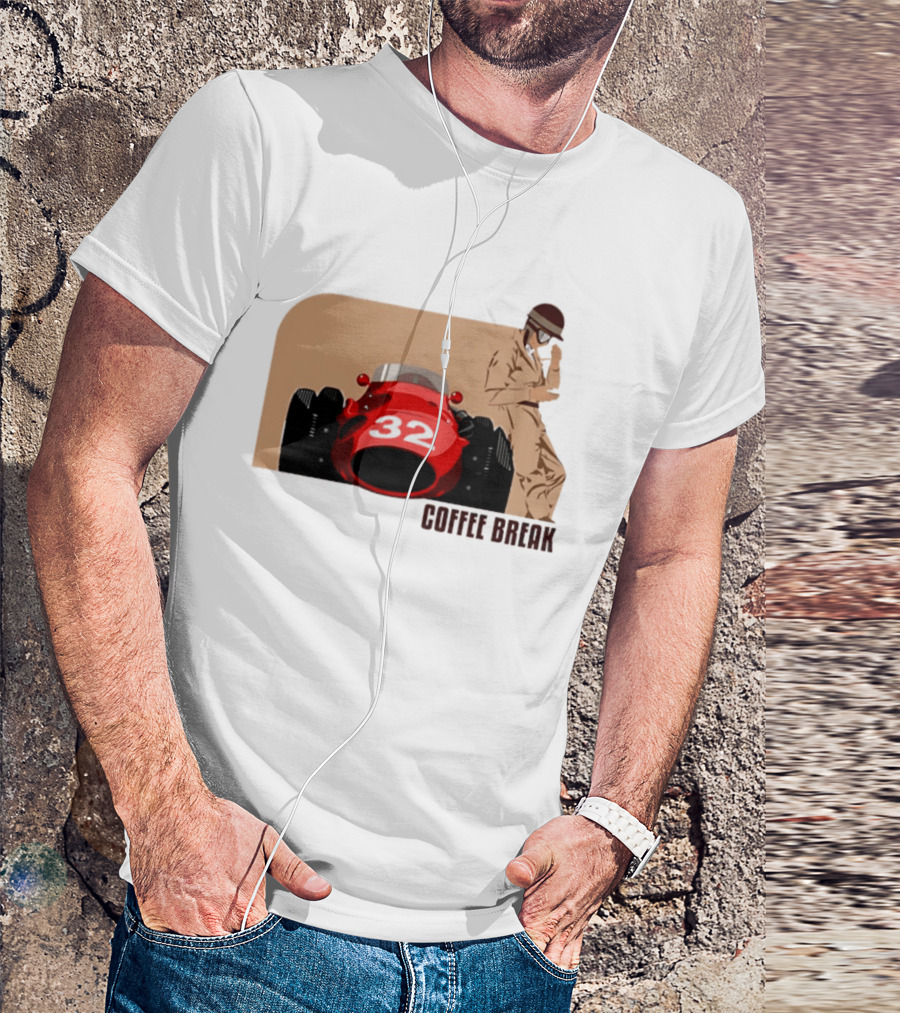 Coffee Break 32 Race Car Driver Vintage Racing T-Shirt