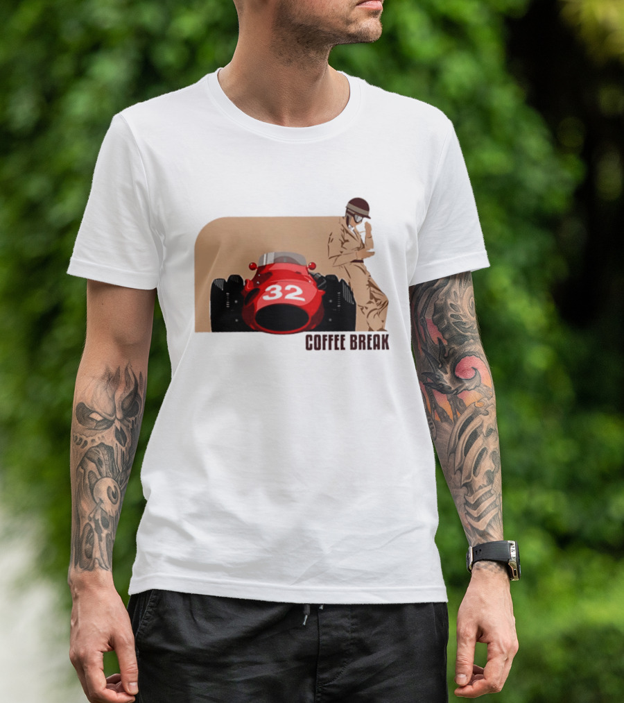 Coffee Break 32 Race Car Driver Vintage Racing T-Shirt