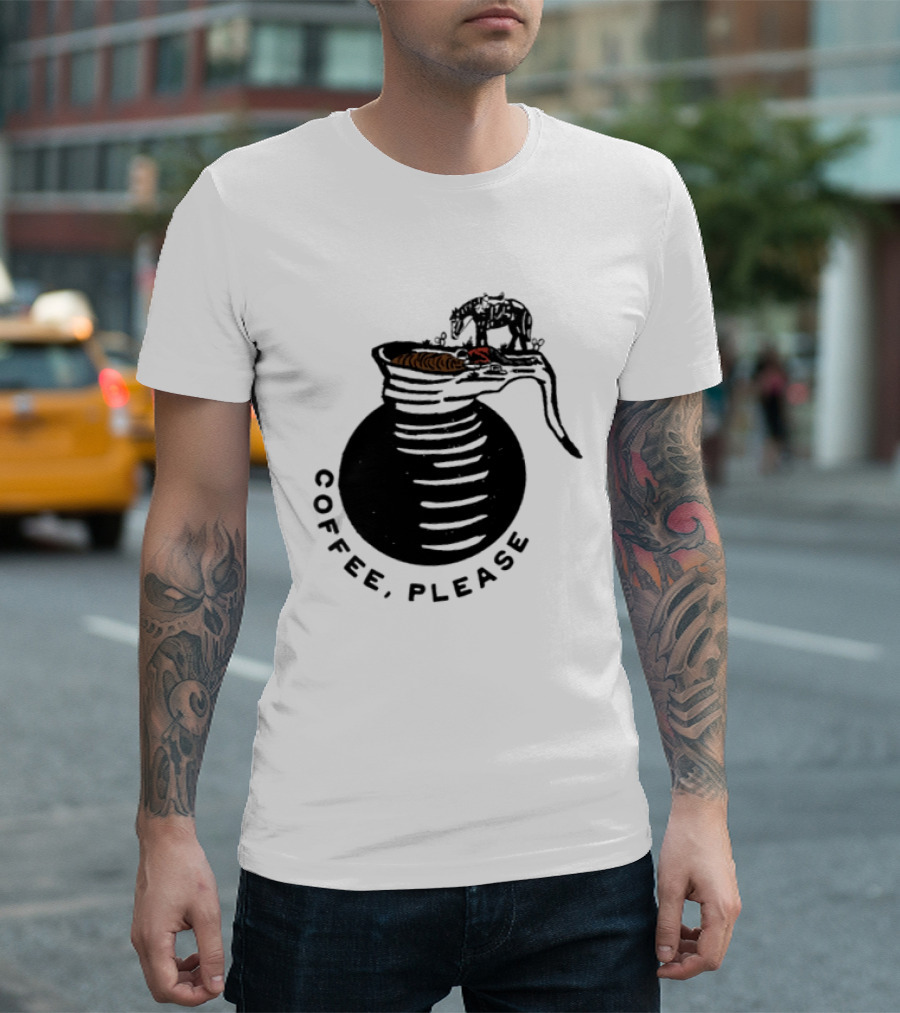 Coffee Please Cowboy And Horse Western Pot T-Shirt