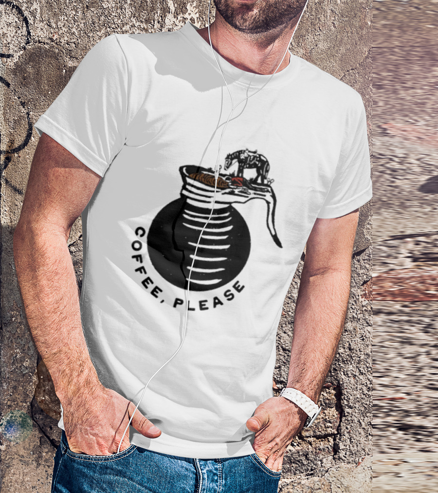 Coffee Please Cowboy And Horse Western Pot T-Shirt