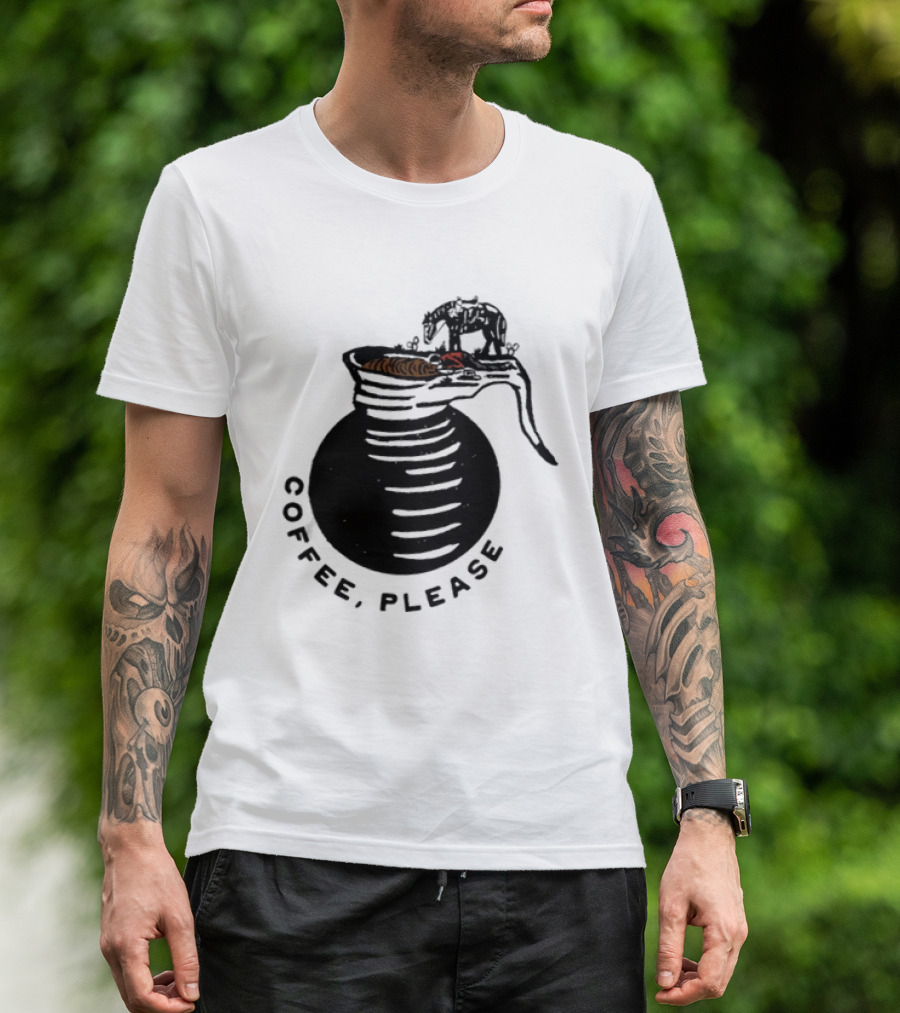 Coffee Please Cowboy And Horse Western Pot T-Shirt