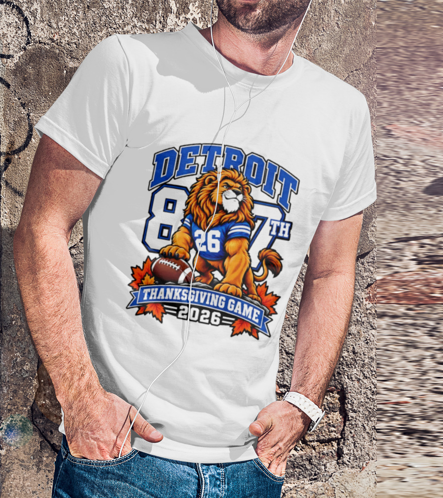 Detroit Lions 87th Thanksgiving Game 2026 Lion Football 26 T-Shirt