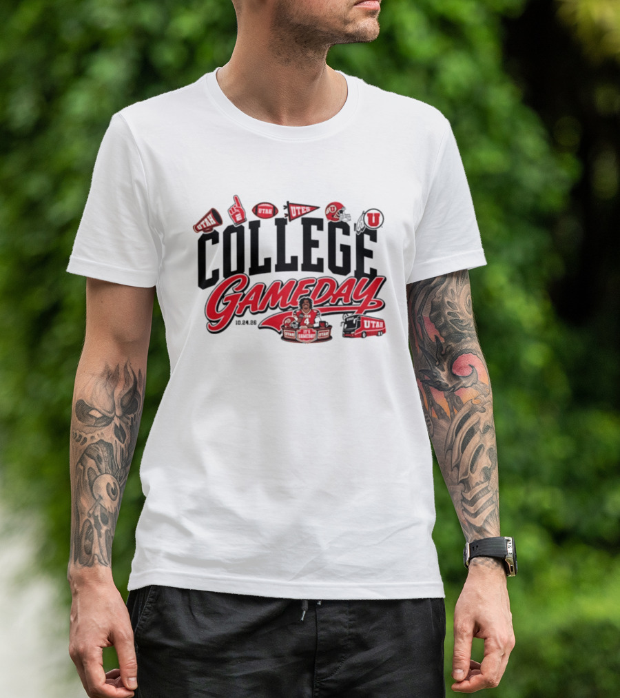 Devon Dampier Utah Utes 2026 ESPN College Gameday Week 8 Football Helmets And Cheer T-Shirt