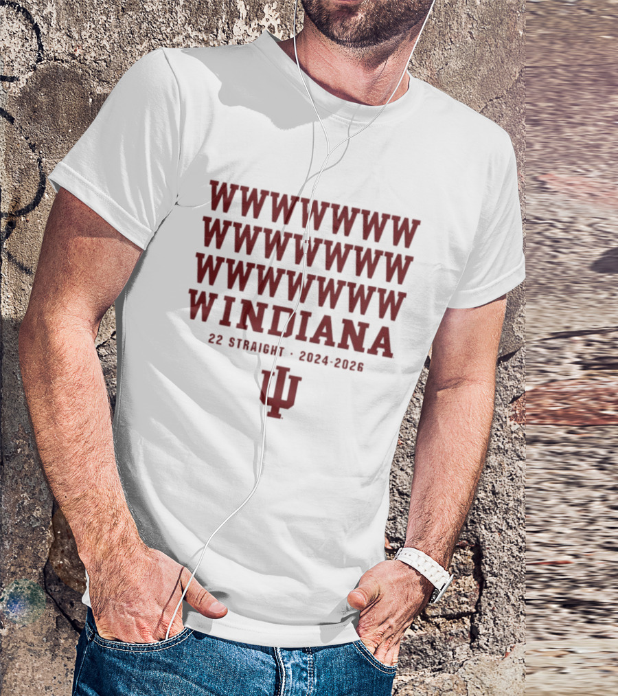 Indiana Hoosiers Football Windiana 22 Straight Wins 2024 2026 T-Shirt