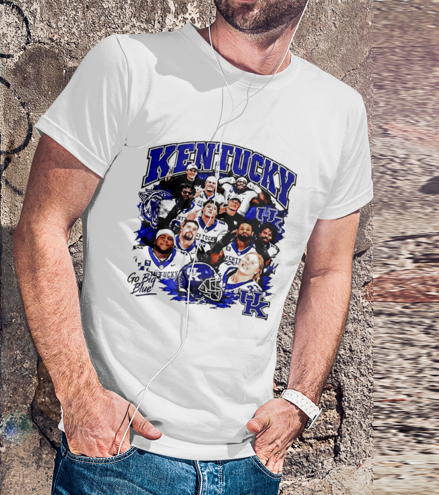 Kentucky Wildcats Go Big Blue Team UK Football Players T-Shirt