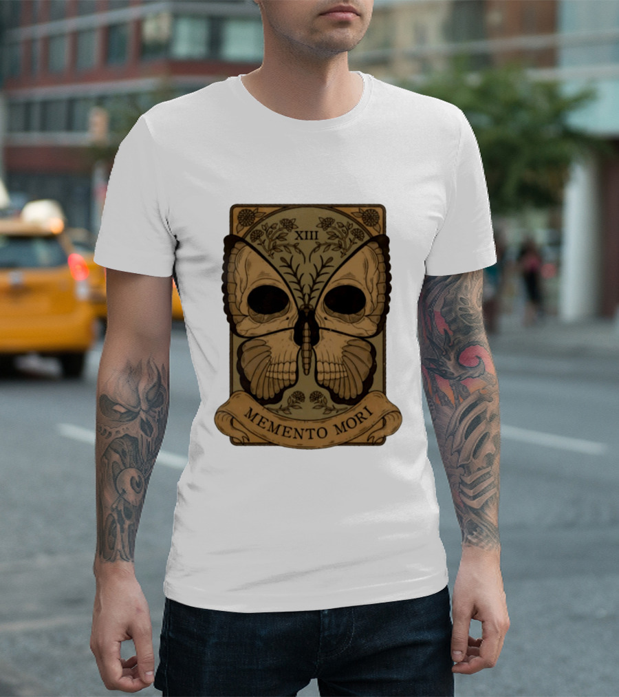 Memento Mori XIII Butterfly Skull Tarot Card T-Shirt