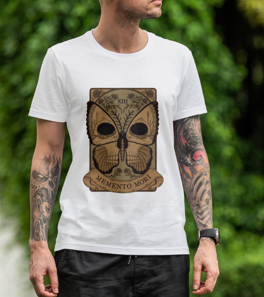 Memento Mori XIII Butterfly Skull Tarot Card T-Shirt