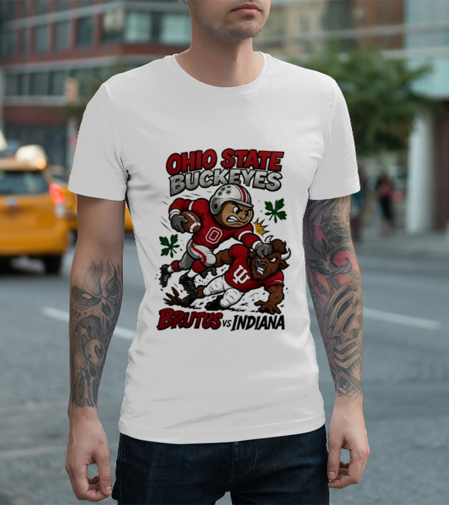 Ohio State Buckeyes Brutus Vs Indiana Hoosiers Rivals Football Showdown T-Shirt