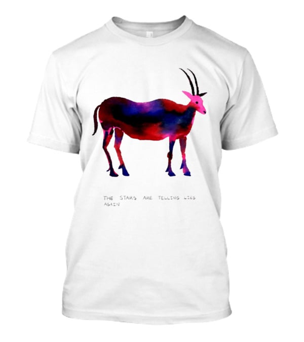 The Stars Are Telling Lies Again Astrology Watercolor Goat T-Shirt