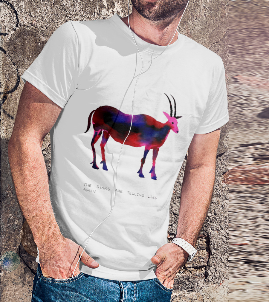 The Stars Are Telling Lies Again Astrology Watercolor Goat T-Shirt
