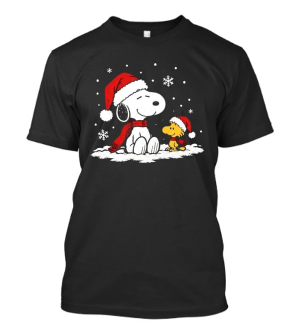 Peanuts Snoopy And Woodstock Christmas Tree Happiness All Over For Comic Fans T-Shirt