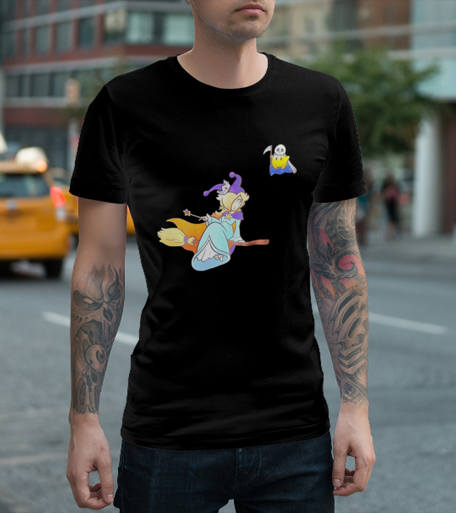 Rosalina Witch Broomstick With Luma Halloween Magic Adventure T-Shirt