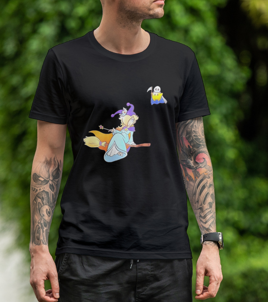 Rosalina Witch Broomstick With Luma Halloween Magic Adventure T-Shirt