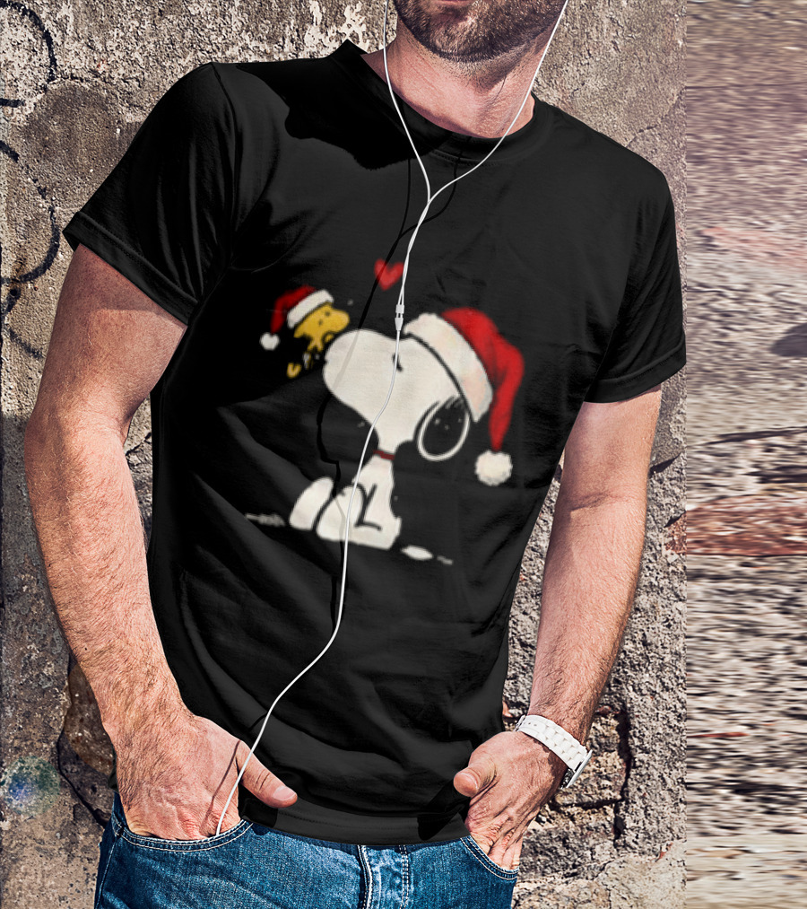 Snoopy Santa Hat Most Likely To Get Caught Kissing For Snoopy Lovers T-Shirt