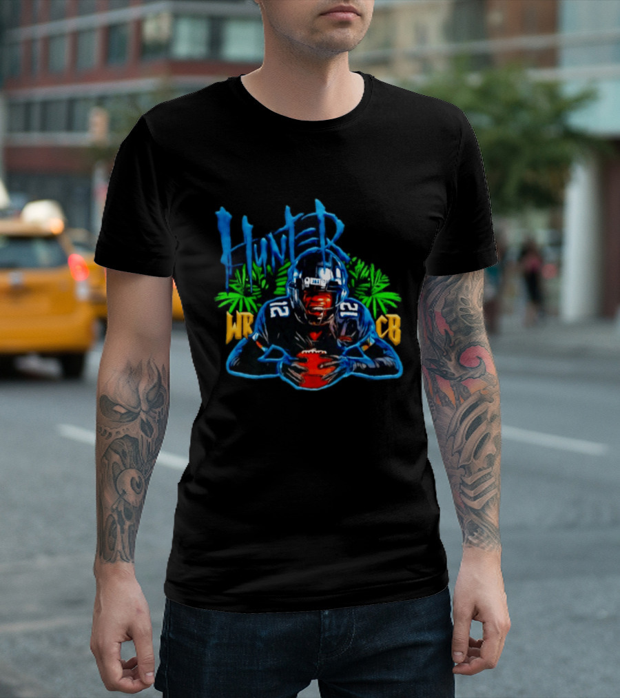 Travis Hunter Jacksonville Jaguars WR CB Football Player Holding Ball T-Shirt