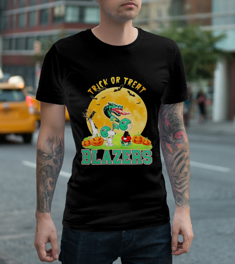 UAB Blazers Peanuts Halloween Trick Or Treat Abbey Road 2026 T-Shirt