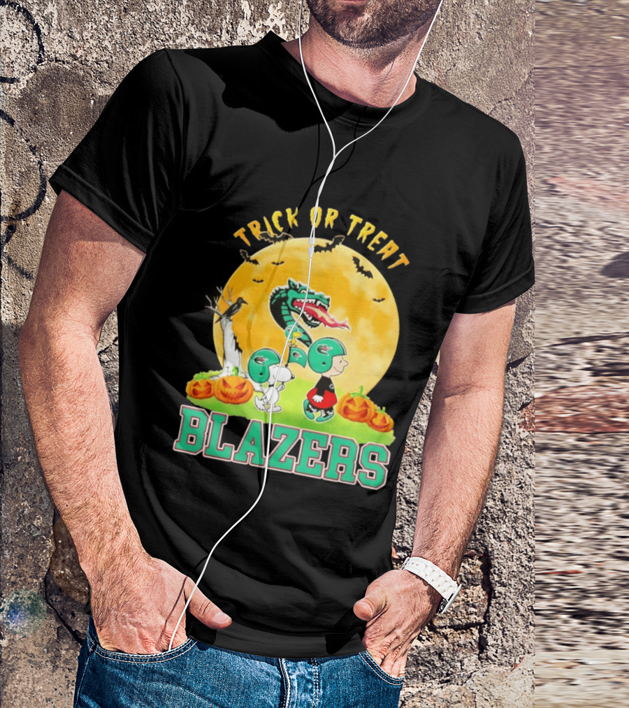 UAB Blazers Peanuts Halloween Trick Or Treat Abbey Road 2026 T-Shirt