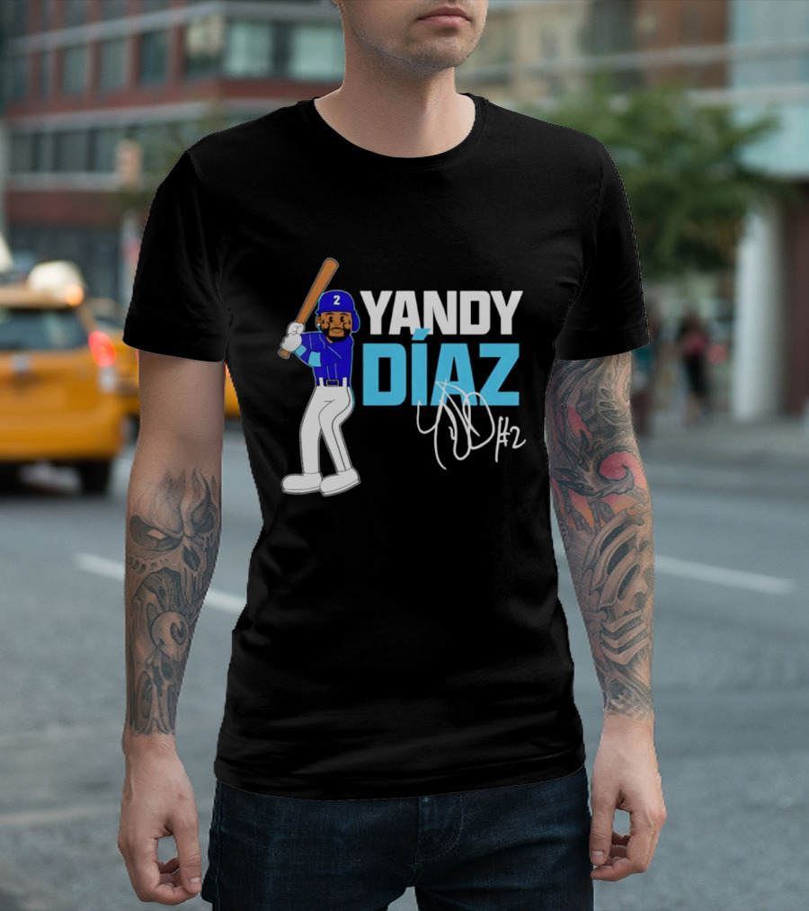Yandy Diaz Tampa Bay Rays 2026 ALCS Cartoon Player Number 2 T-Shirt