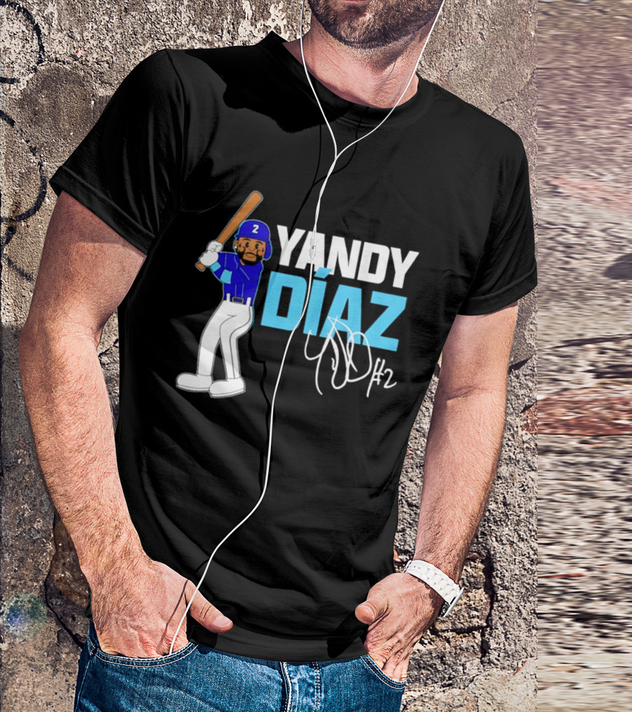 Yandy Diaz Tampa Bay Rays 2026 ALCS Cartoon Player Number 2 T-Shirt