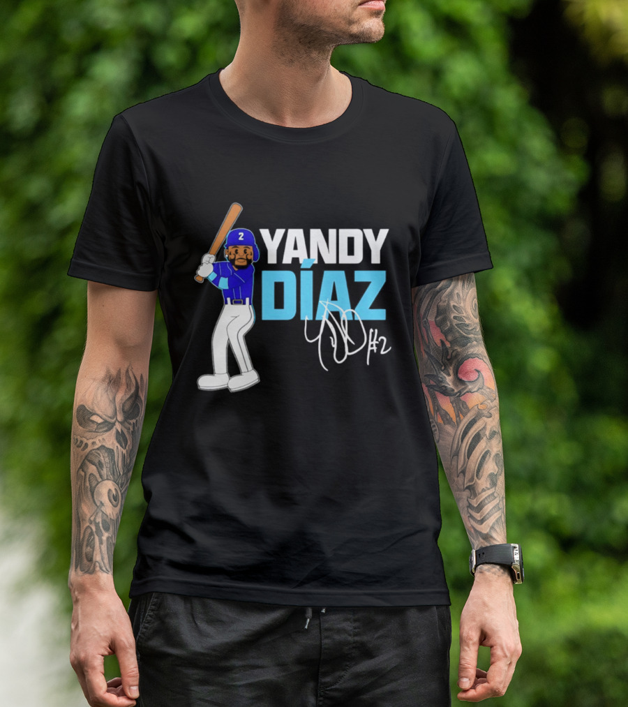 Yandy Diaz Tampa Bay Rays 2026 ALCS Cartoon Player Number 2 T-Shirt