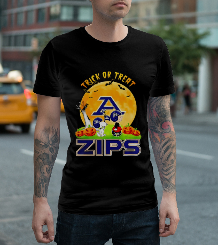 Akron Zips Peanuts Trick Or Treat Halloween Abbey Road 2026 T-Shirt