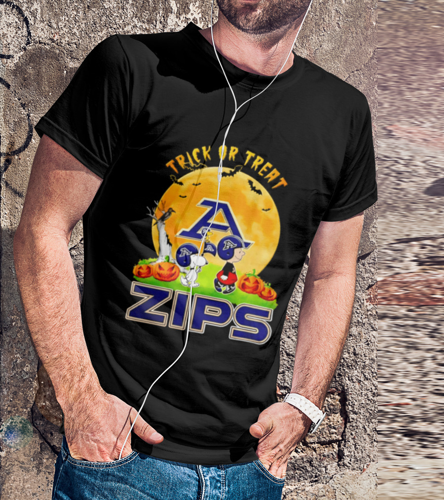 Akron Zips Peanuts Trick Or Treat Halloween Abbey Road 2026 T-Shirt