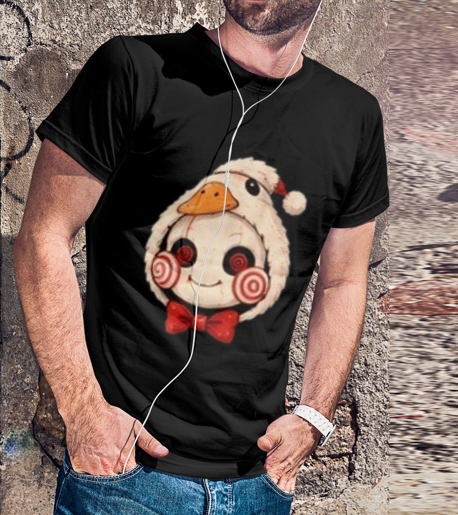 Jigsaw I Want To Play A Game With Cookies Christmas Santa Chicken Costume T-Shirt
