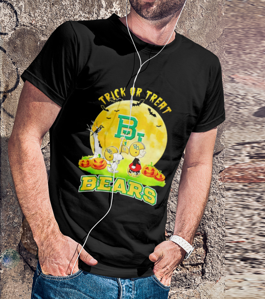 Baylor Bears Peanuts Trick Or Treat Halloween Football Helmets Pumpkins 2026 T-Shirt