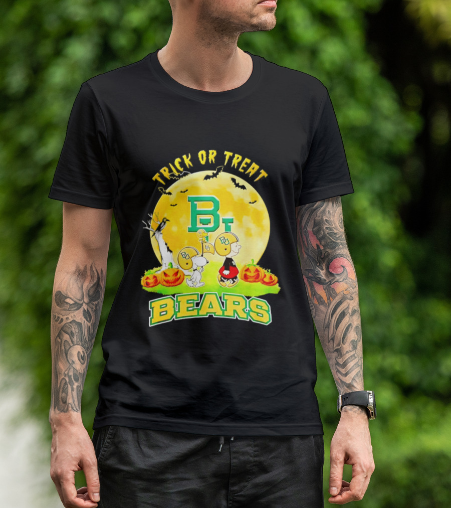 Baylor Bears Peanuts Trick Or Treat Halloween Football Helmets Pumpkins 2026 T-Shirt