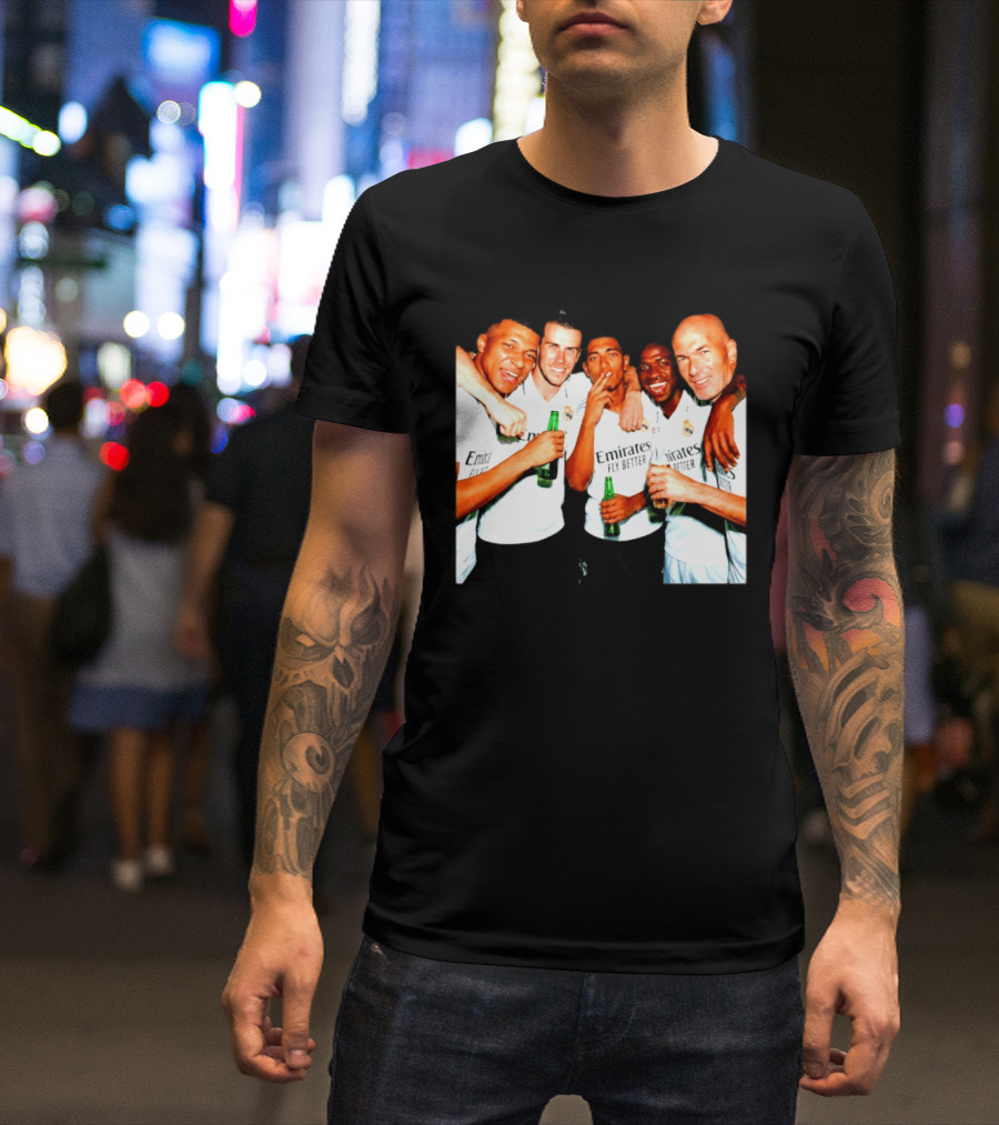 Real Madrid FC Mbappé Bale Bellingham Vinícius Zidane Middle Finger Beer Smoking T-Shirt