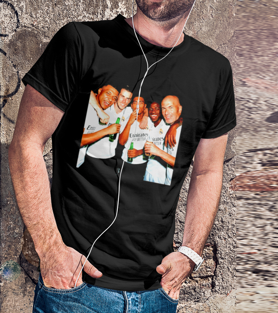 Real Madrid FC Mbappé Bale Bellingham Vinícius Zidane Middle Finger Beer Smoking T-Shirt
