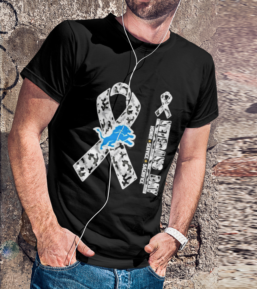 Detroit Lions Veterans Day Honor Service Sacrifice 2026 T-Shirt