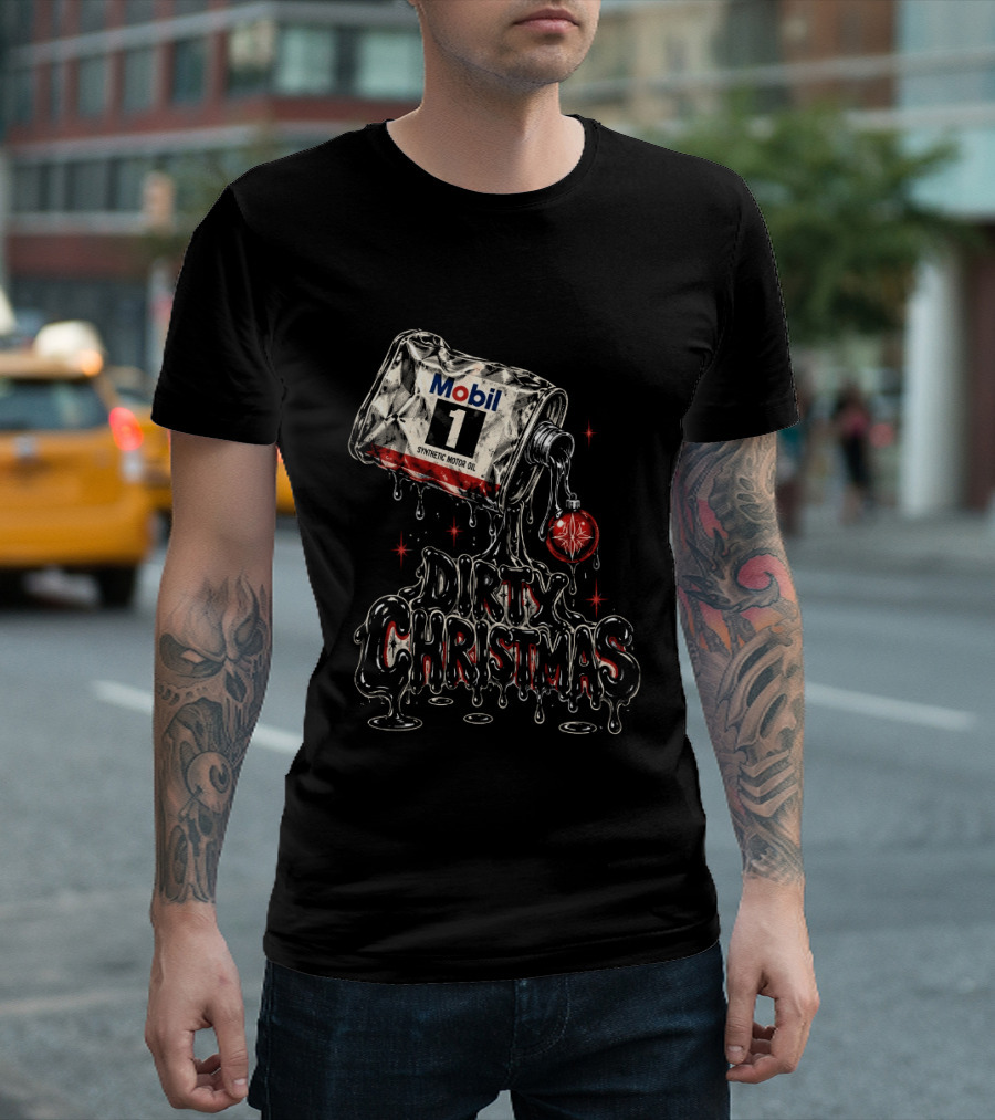 Mobil 1 Rat Fink Dirty Christmas Fueled By Madness Motor Oil T-Shirt