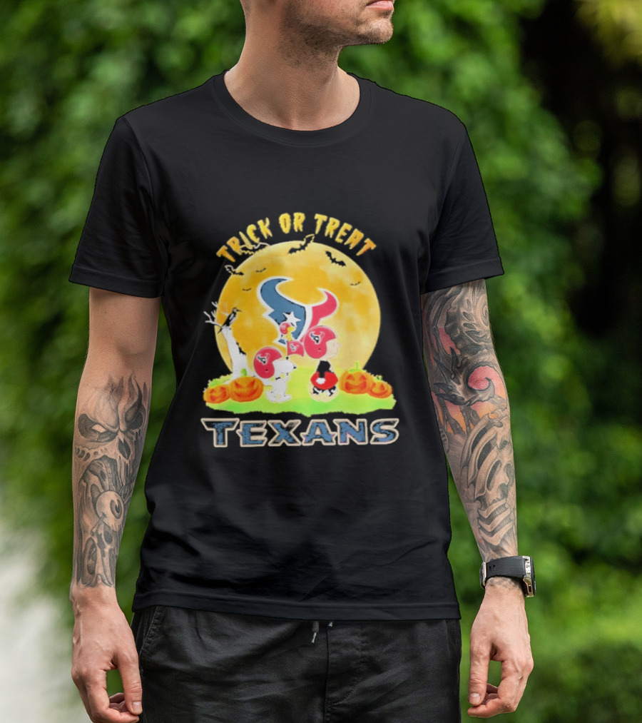 Trick Or Treat Houston Texans Peanuts Halloween Abbey Road 2026 T-Shirt