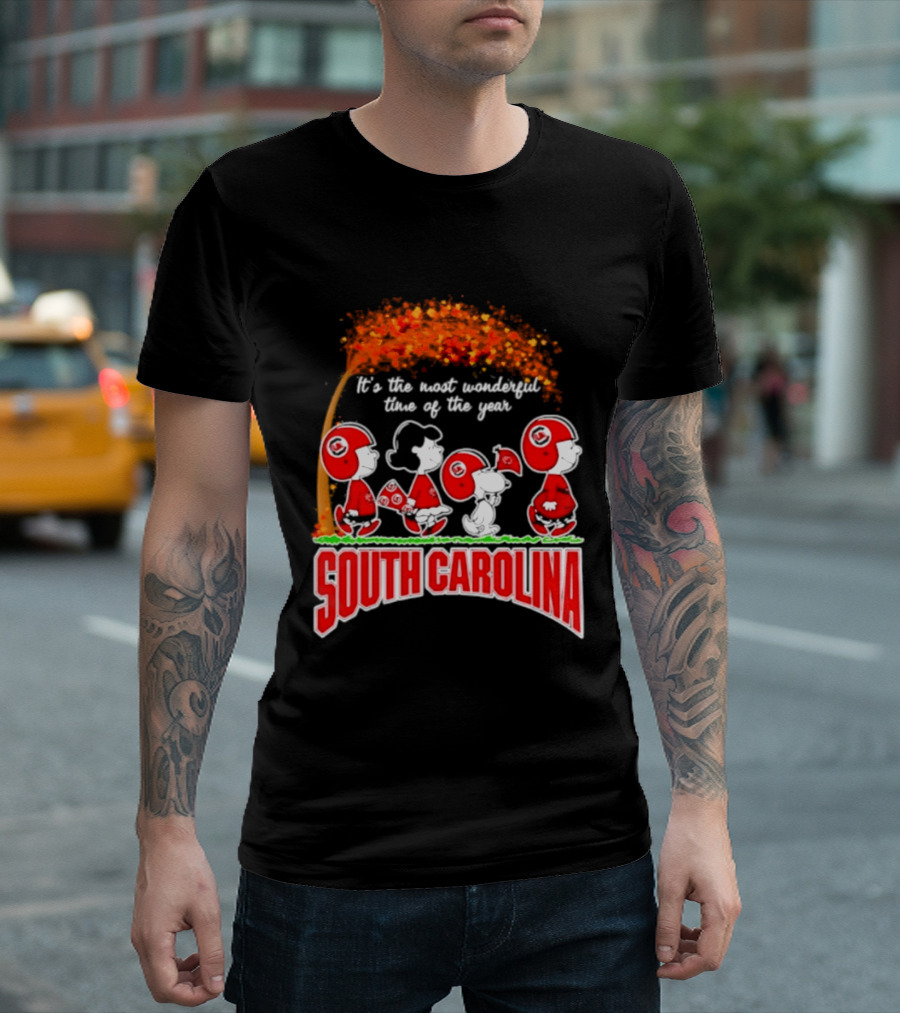 Peanuts South Carolina Gamecocks Most Wonderful Time Of The Year 2026 Football T-Shirt