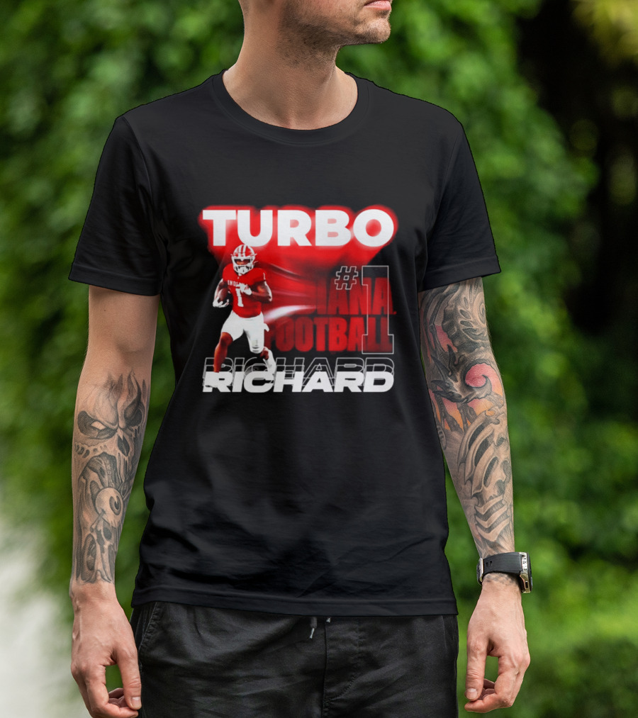 Indiana Hoosiers Turbo Richard #1 Football NCAA 2026 T-Shirt